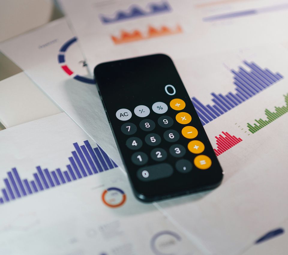 calculator and payroll documents