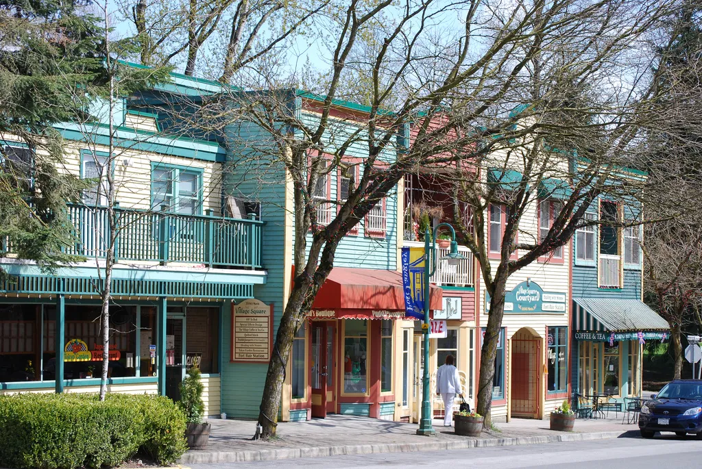Shopfronts on the main street of Fort Langley