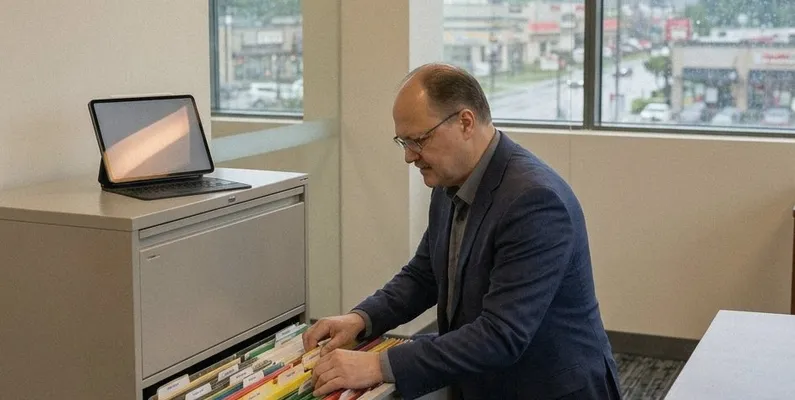 Rosty Pavlovskyy pulling a client's sales and purchase records for a GST/HST return